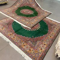 فرش دستباف (بساک)جفت ۲در۲ کف ساده زیبا