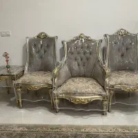 مبل سلطنتی ۹ نفره و میز نهارخوری ۶ نفره|مبلمان خانگی و میز عسلی|شهر بابک, |دیوار