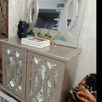 ست چوبی رنگ بژو‌جا کفشی جدا .. اینه دار|بوفه، ویترین، کنسول|نسیم‌شهر, |دیوار