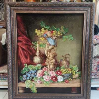 تابلو فرش دستبافت  جام میوه خوری چله ابریشم