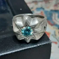 انگشتر نقره با نگین الماس روس موزونایت