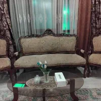 مبل ۹ نفره سلطنتی چوب گردو|مبلمان خانگی و میز عسلی|گرمدره, |دیوار