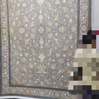 فرش طوسی طلا کوب