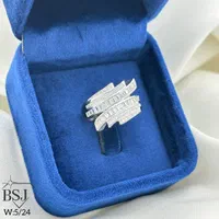 انگشتر جواهر تمام نقره مدل البرت ۹۲۵ عیار عین طلا