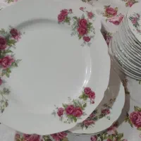 ظروف چینی گل قرمز