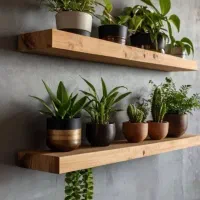 شلف چوبی و MDF طبقه پایه دیواری