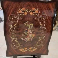 میز عسلی تاشو چوبی معرق