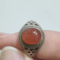 انگشتر عقیق سرخ یمنی با ذکر ۴سلام حکاک استاد ضابطی