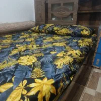 تخت خواب دونفره همراه تشک و دراور