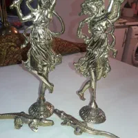 یک جفت مجسمه برنزی رقص و جفت مجسمه تمساح دکوری