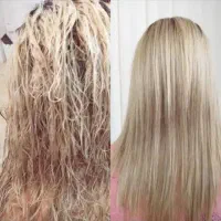 نیازمند مدل موی آسیب دیده احیا بوتاکس