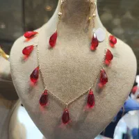 سرویس طلا با نگین یاقوت