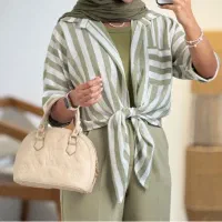شومیز گره ای ترند شیک لینن