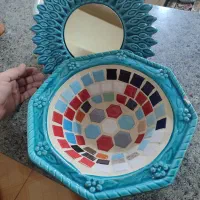 اینه و جای ماهی سفالی