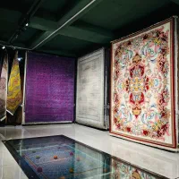 فرش آبی فیروزه‌ای طرح سالاری 1200شانه کد ۱۲۳۴۱