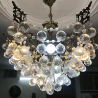 لوستر ۶شاخه برنجی و آینه شمعدان
