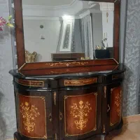 میز کنسول قهوه ای مشکی کارکرده