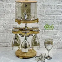 کلمن شربت شیشه ای چلیپا شات و گیلاس دار