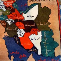 تابلو دست بافت نقشه ایران 1361 و تابلو کوچکتر|تابلو فرش|گرگان, |دیوار