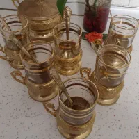 استکان پایه دار طلایی