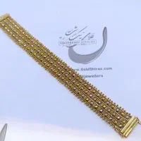 دستبندطلای 18عیار بافت طرح سوئیس گلد