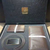 ست کیف و کمربند چرم ادکلن عطر روز پدر و روز مرد