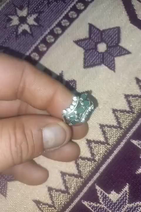 انگشتر نقره زنانه زمرد زامبیا کهنه ۵ اشک یکسان|جواهرات|تهران, دولاب|دیوار