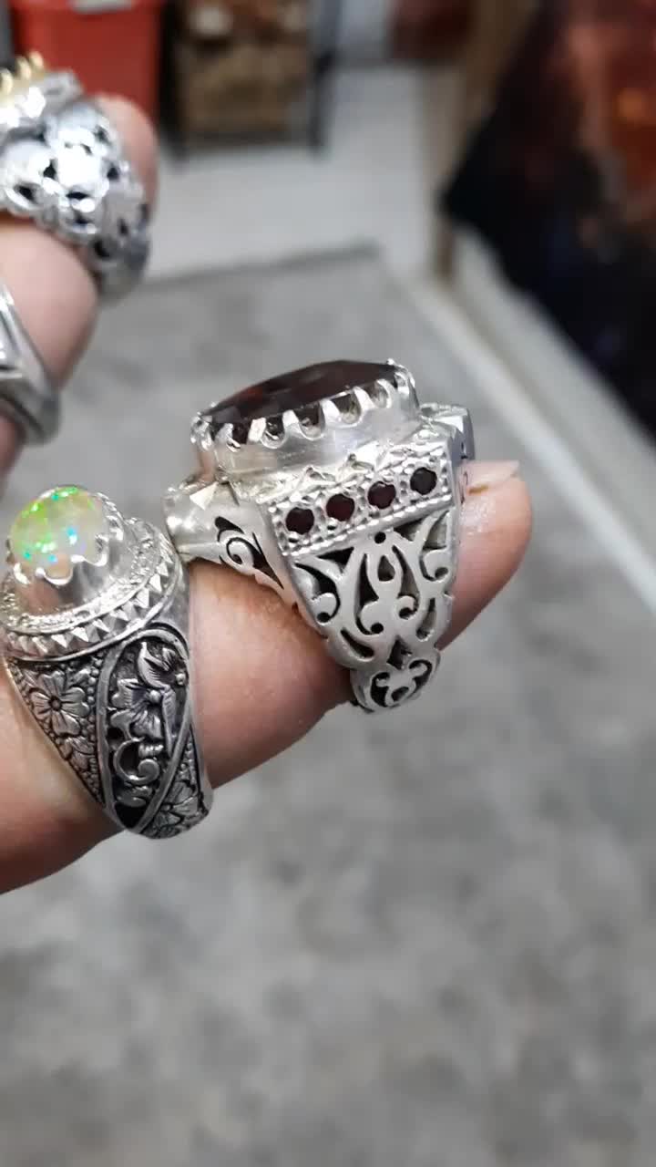 ی تعداد انگشتر نقره۹۲۵ کار دست|جواهرات|قوچان, |دیوار