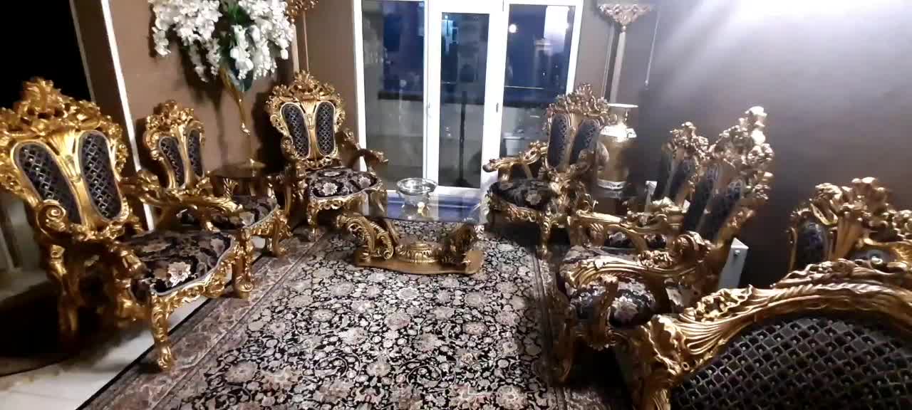 سرویس مبل سلطنتی کلاسیک ۹نفره همراه با ناهارخوری|مبلمان خانگی و میز عسلی|تهران, سرتخت|دیوار