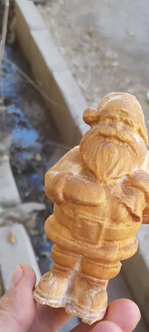 بابانوئل چوبی|مجسمه، تندیس، ماکت|پردیس, سیاه سنگ|دیوار