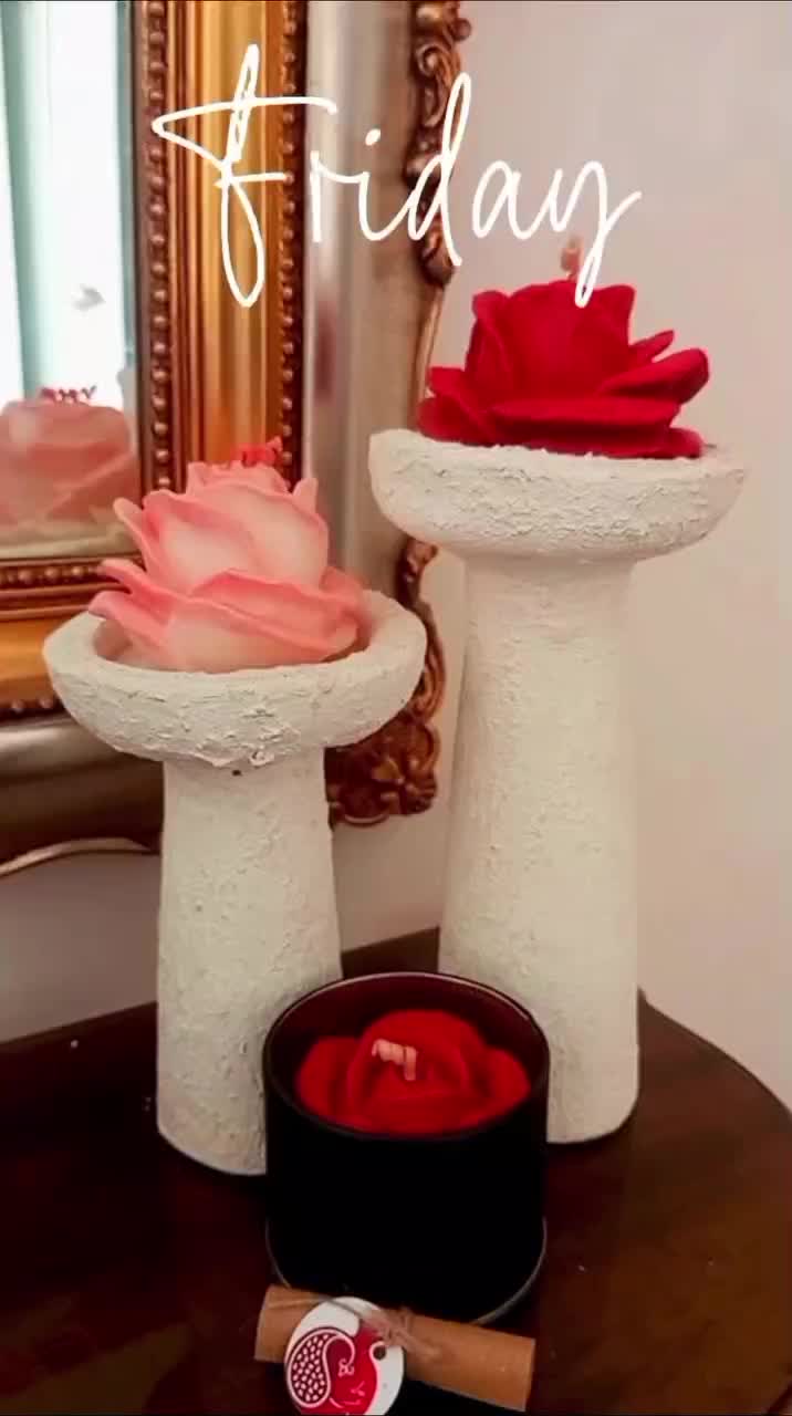 شمع معطر گل رز دست‌ساز|صنایع دستی و سایر لوازم تزئینی|بابلسر, |دیوار