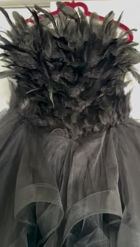 لباس مجلسی مشکی خاص با پر و تور مدل لاکچری|لباس|تهران, امامت|دیوار