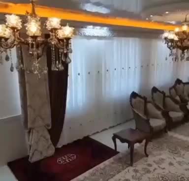 پرده پذیرایی حریر گل برجسته ترک و پنل مخمل ترک|پرده، رانر، رومیزی|تهران, ازگل|دیوار