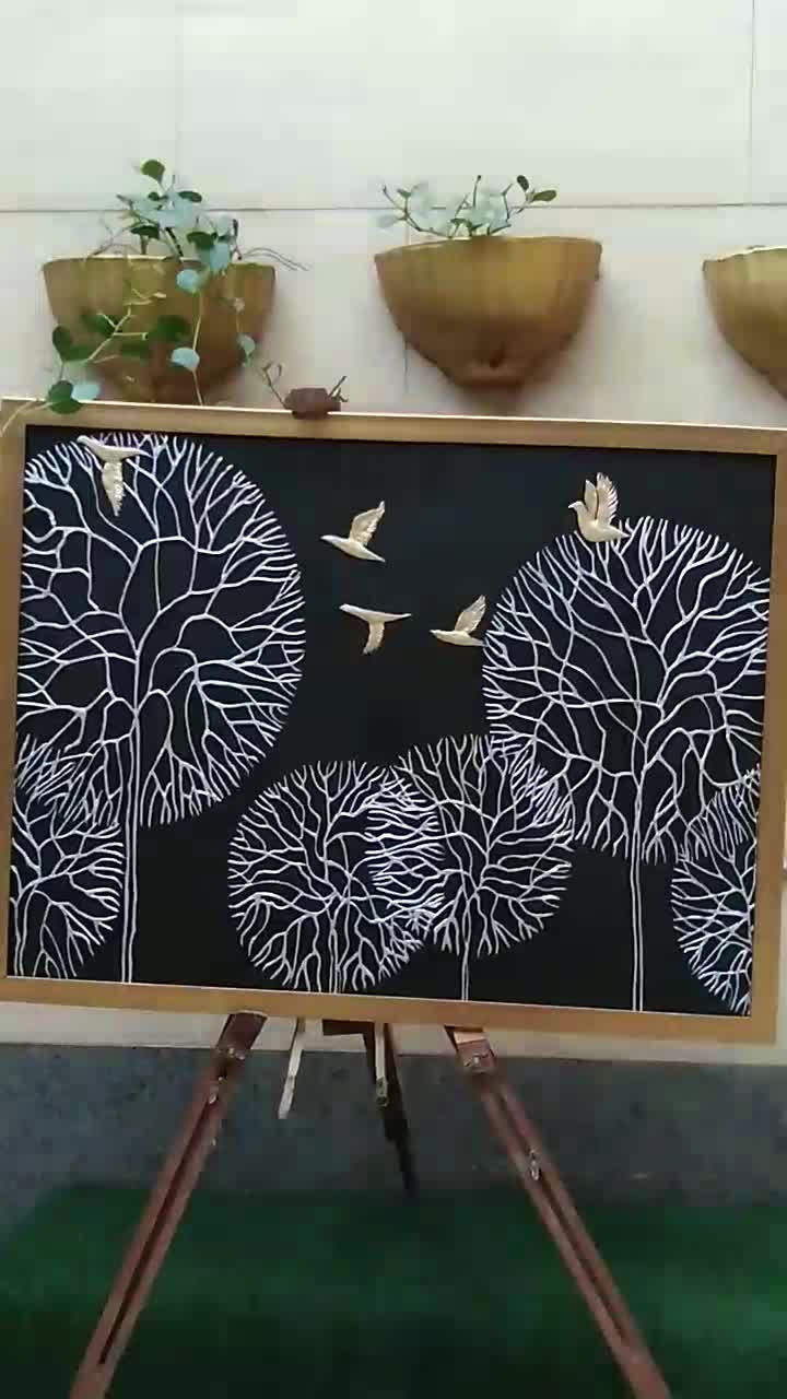 تابلوی مدرن (دکوراتیو) درخت وپرنده|تابلو، نقاشی، عکس|اهواز, فاز ۲ پادادشهر|دیوار
