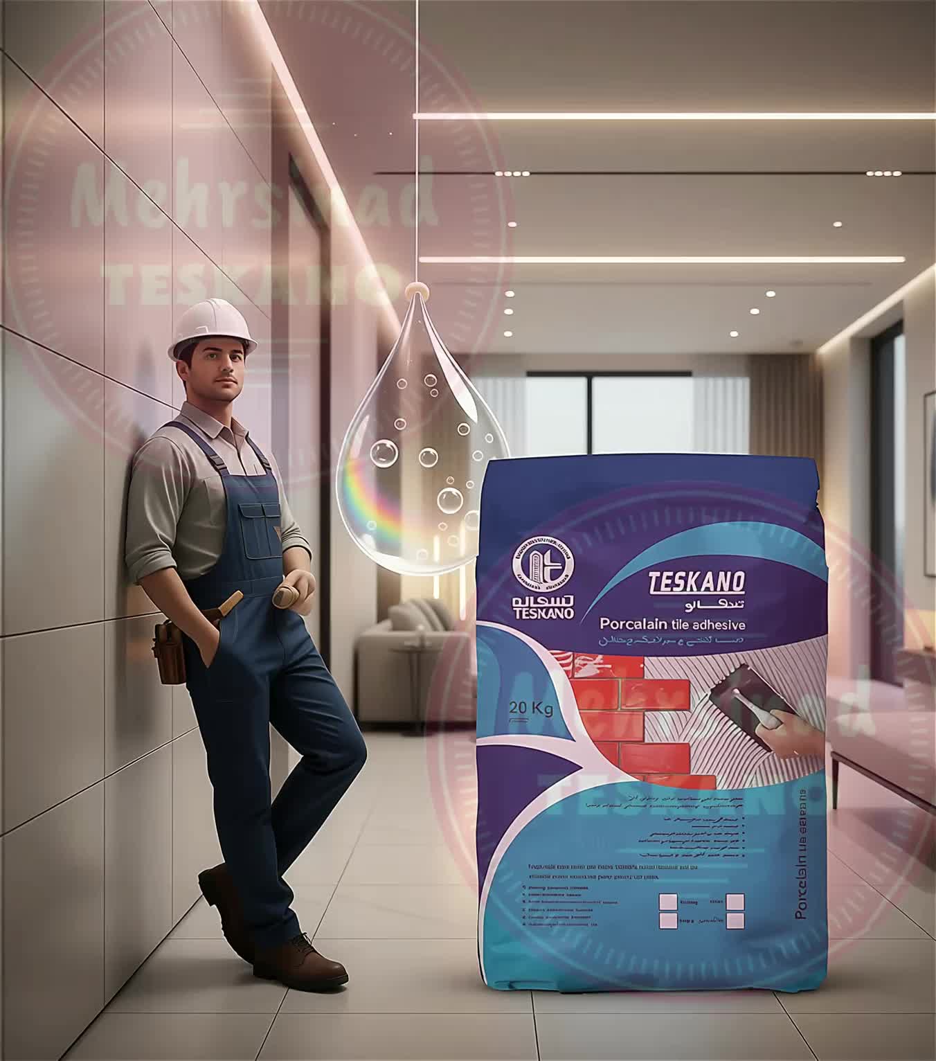 چسب کاشی سرامیک پودری تسکانو پرسلان استانداردcb 17|مصالح و تجهیزات ساختمان|شیراز, شهرک امیر کبیر|دیوار