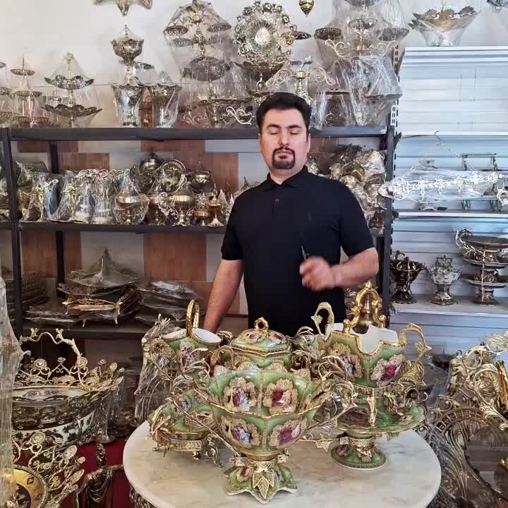 چینی های سبز  فلورانس سرمه ای سفید کرم طلاکوب|ظروف سرو و پذیرایی|ری, ملک‌آباد|دیوار