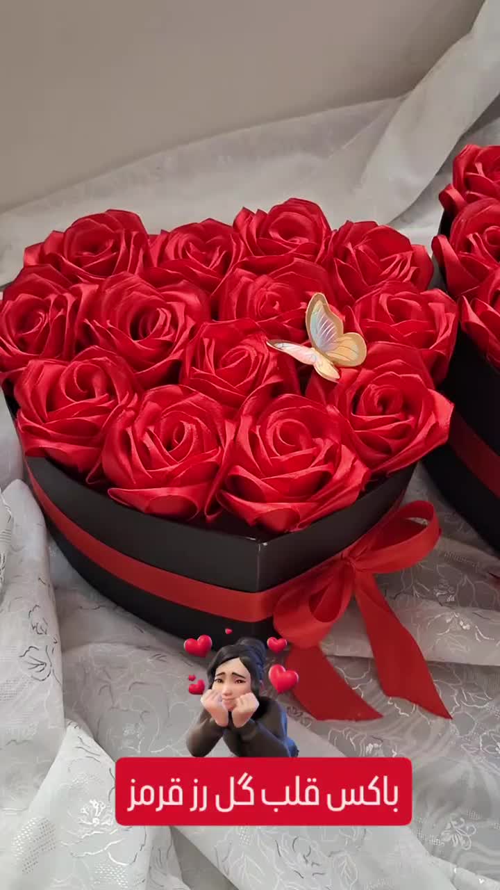 باکس قلب گل رز قرمز|گل مصنوعی|بندرعباس, |دیوار