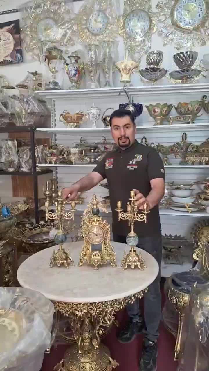 شمعدان و ساعت کنت رنگبندی برنز|ساعت دیواری و تزئینی|ری, ملک‌آباد|دیوار