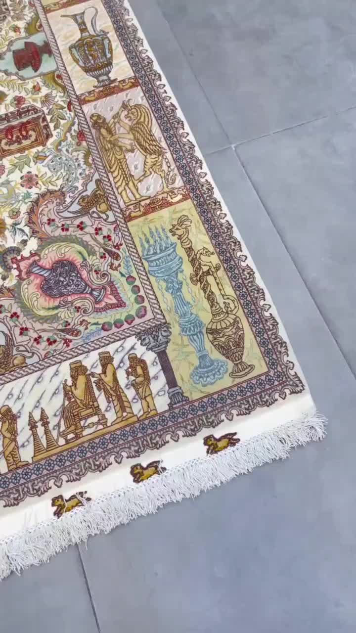 فرش دستباف (بساک)۴ متری ۶۰ رج نامی تبریز|فرش|مشکین‌دشت, |دیوار