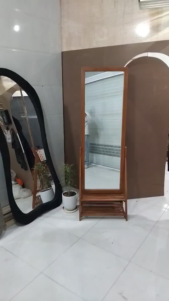 آینه قدی خام و روکش پارچه شاینی|آینه|مشکیندشت, |دیوار