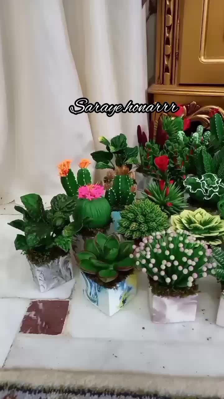 کاکتوسهای مصنوعی ساخته شده با خمیر|گل مصنوعی|تهران, قلهک|دیوار