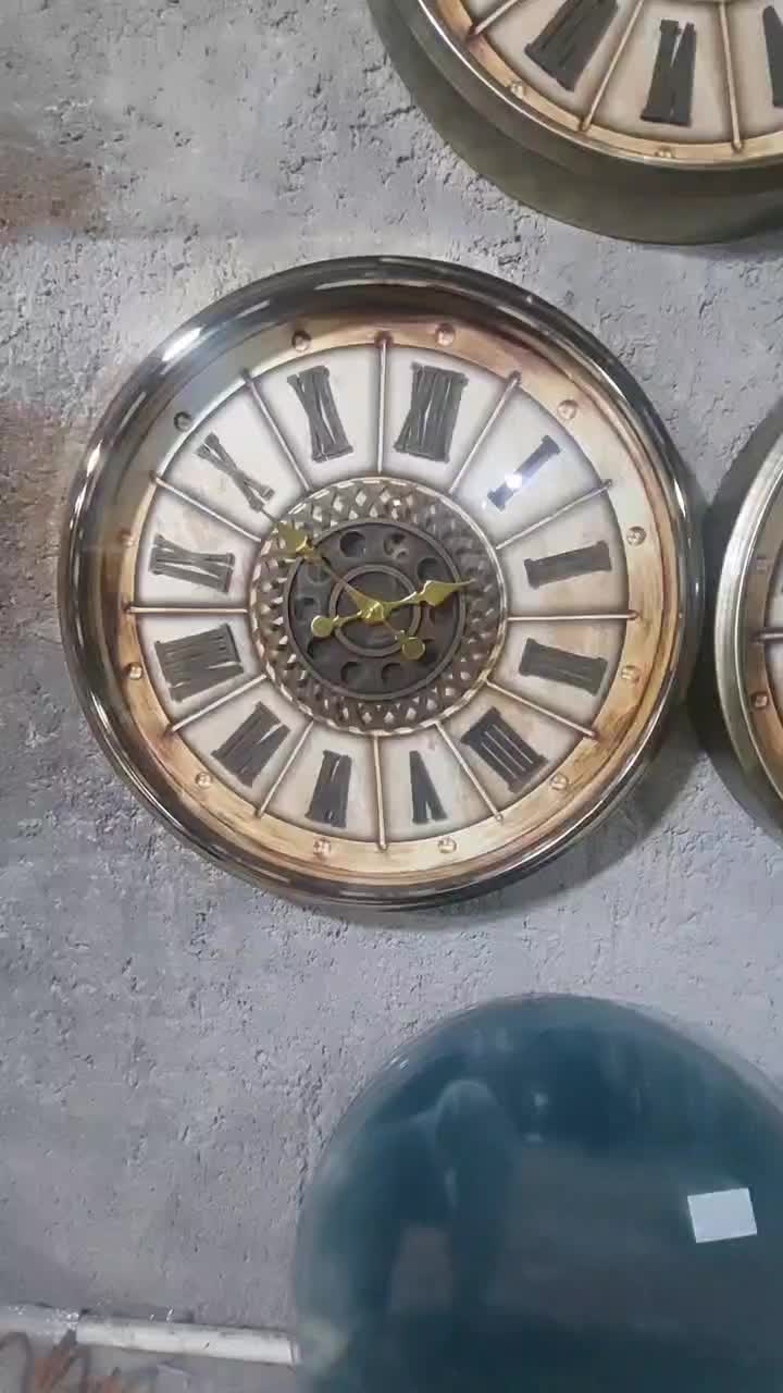 ساعت دیواری شیک فلزی 80 سانتی آبکاری چرخدنده متحرک|ساعت دیواری و تزئینی|تهران, ائمه اطهار|دیوار
