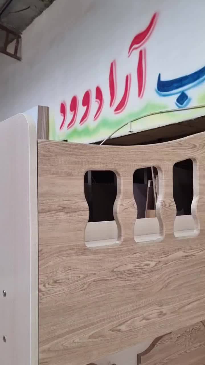 تخت دو طبقه طرح سه نفره نوجوان ام دی اف وکیوم|تخت و سرویس خواب|مشهد, خواجه ربیع|دیوار