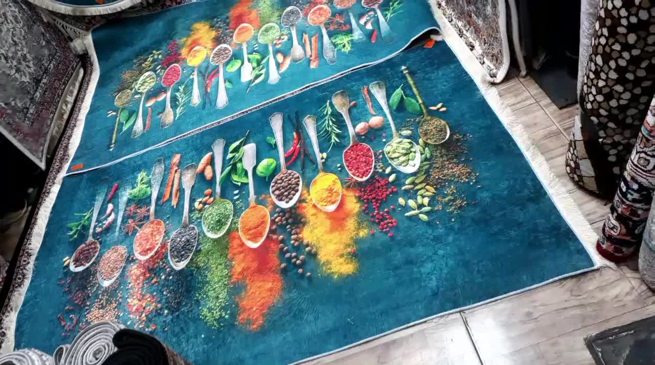 فرش آشپزخانه فرشینه ۱۲۰×۱۸۰ سایز طرح قاشق|فرش|تبریز, |دیوار