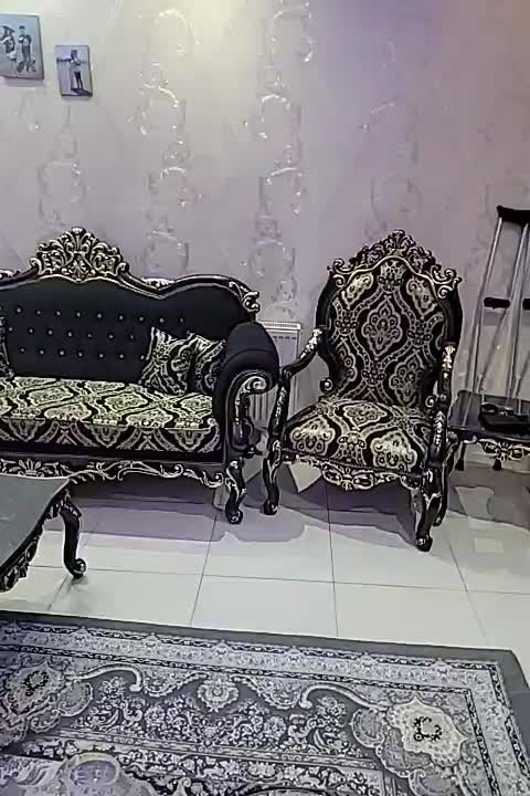 مبل سلطنتی ۹نفره چراغان با جلومبلی وعسلی تمام راش|مبلمان خانگی و میز عسلی|بهارستان, |دیوار