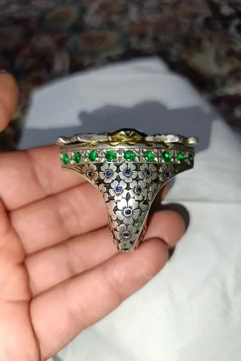 انگشتر نقره فول قلم 106گرم زمرد طلا موزنایت یاقوت|جواهرات|اصفهان, کساره|دیوار