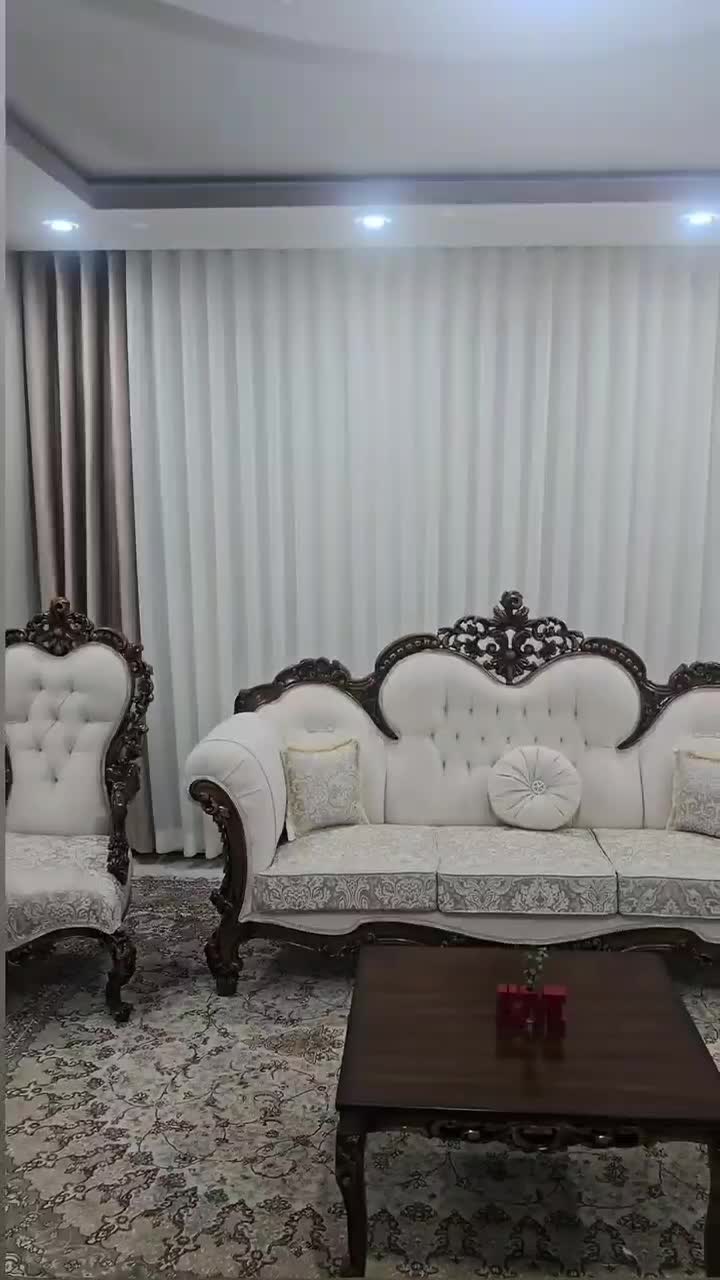 پرده حریر ساده پتینه با والان و نصاب میل پرده|پرده، رانر، رومیزی|رباطکریم, رباطکریم|دیوار