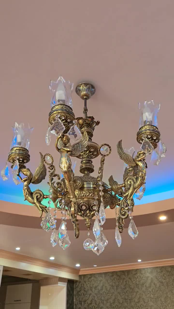 لوستر فرشته پر کار شرکتی در حد نو|لوستر و چراغ آویز|خوی, |دیوار