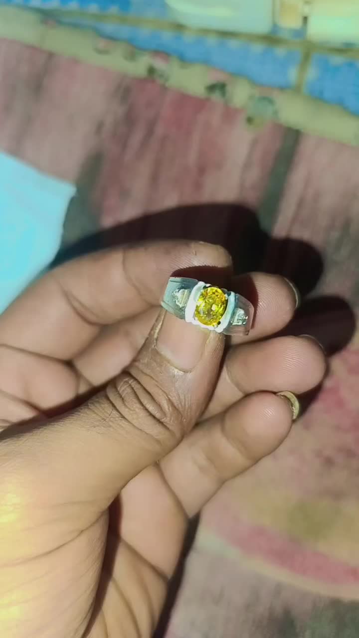 انگشتر نقره با نگین سیترین اصل و مخراج الماس|جواهرات|آبادان, |دیوار