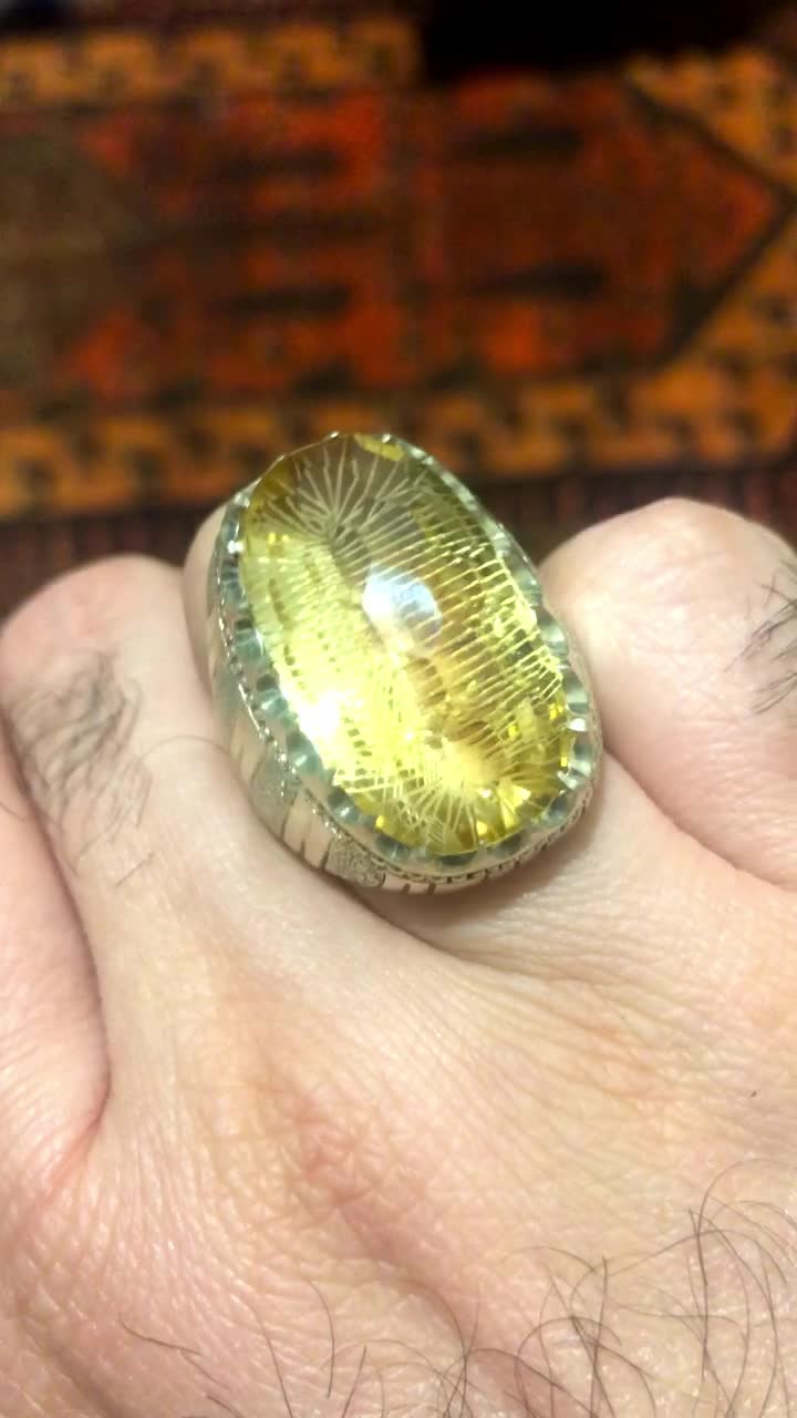 انگشتر دستساز سیترین طبیعی درشت|جواهرات|تهران, هفت حوض|دیوار
